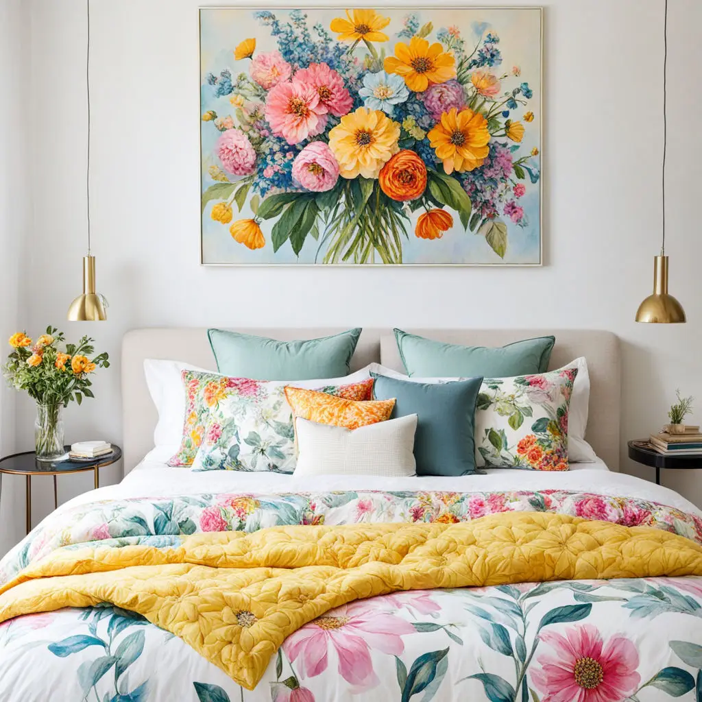 Bedroom with a floral oasis theme 13