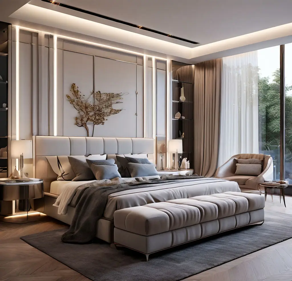 Bedroom with a mix of different design elements 29