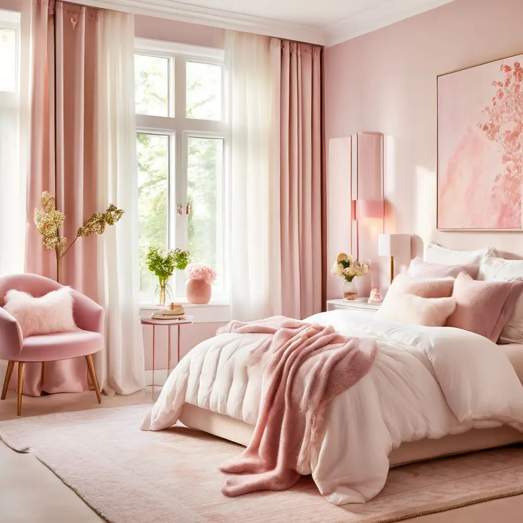 Bedroom with a pink retreat theme 10