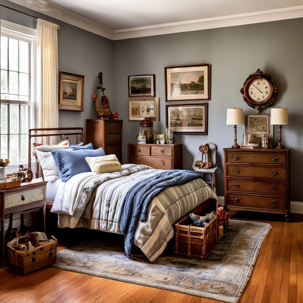 Bedroom with vintage-inspired decor 32