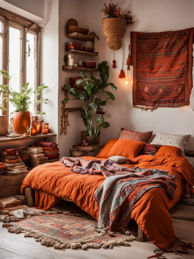 Bedroom with warm, welcoming colors 20