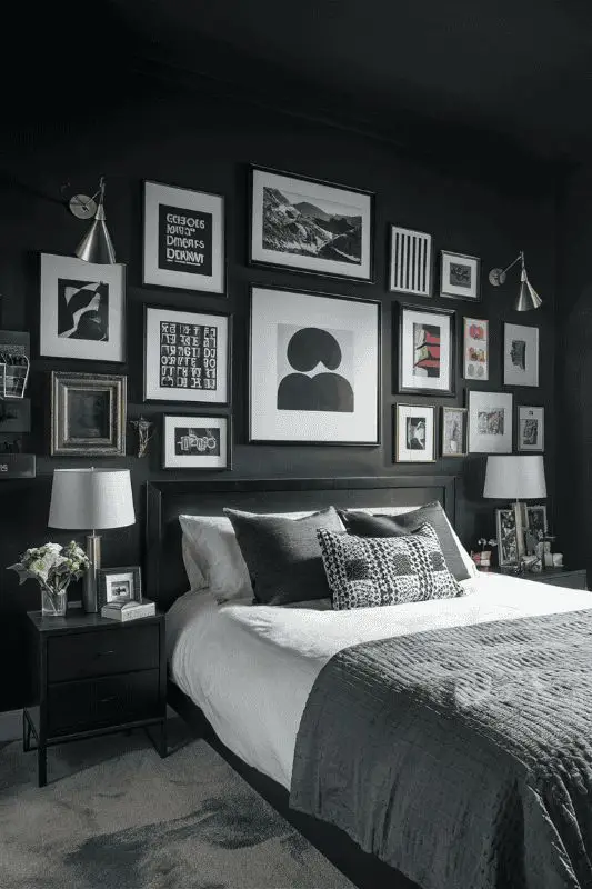 Black Walls with Soft Accents