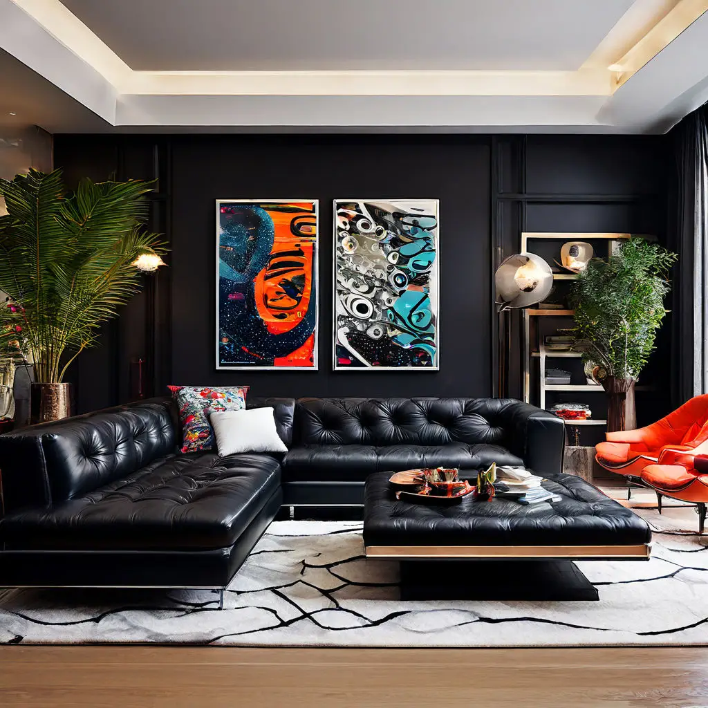 Contemporary Contrast Living Room 13