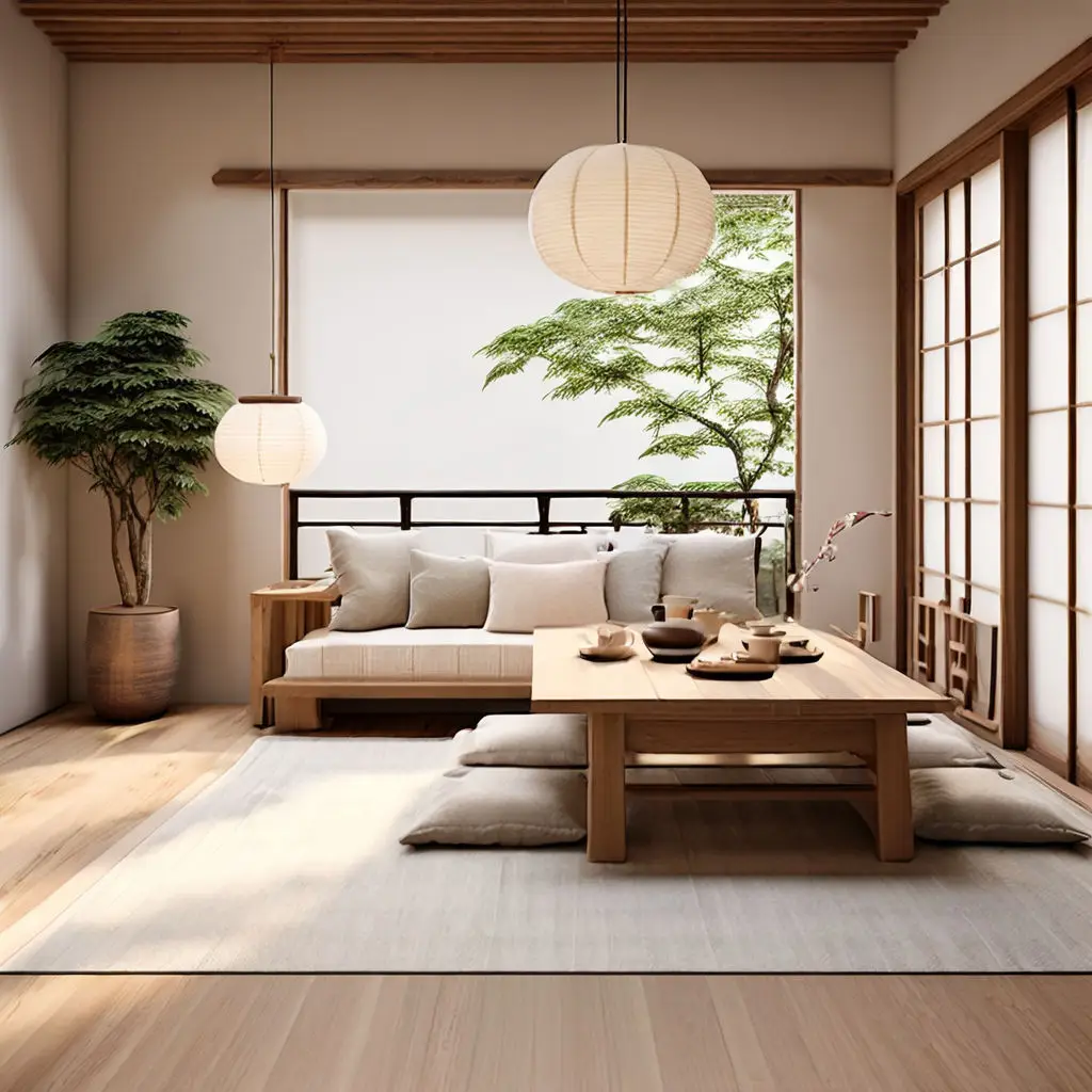 Japandi room with minimalist furniture 3.3