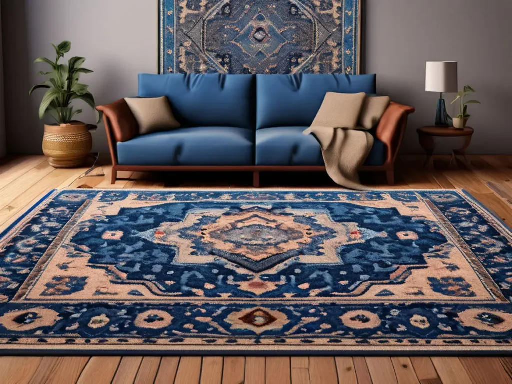 Japandi rug with subtle patterns 8.0