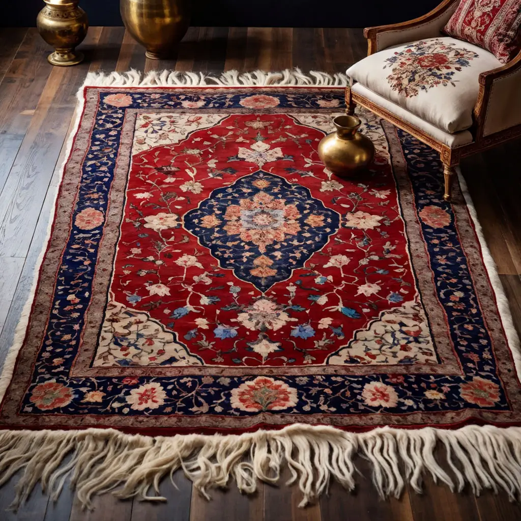 Japandi rug with subtle patterns 8.1