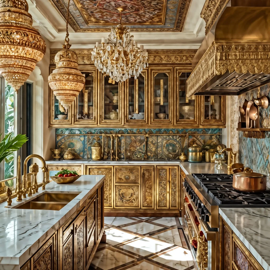 Kitchen with mixed metal finishes 14