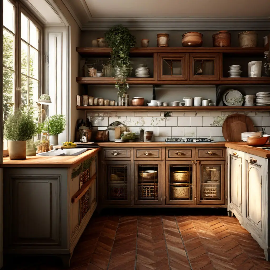 Kitchen with open shelving 3