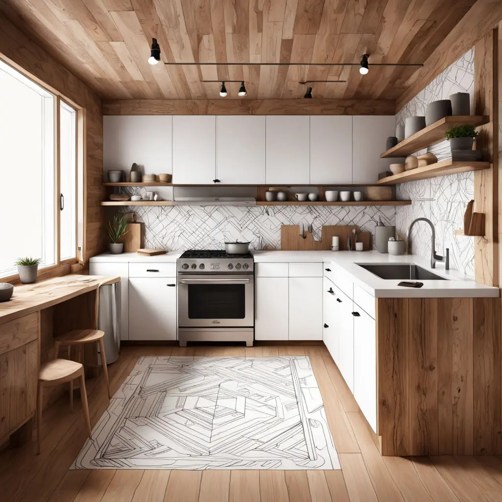 Kitchen with textured surfaces 15