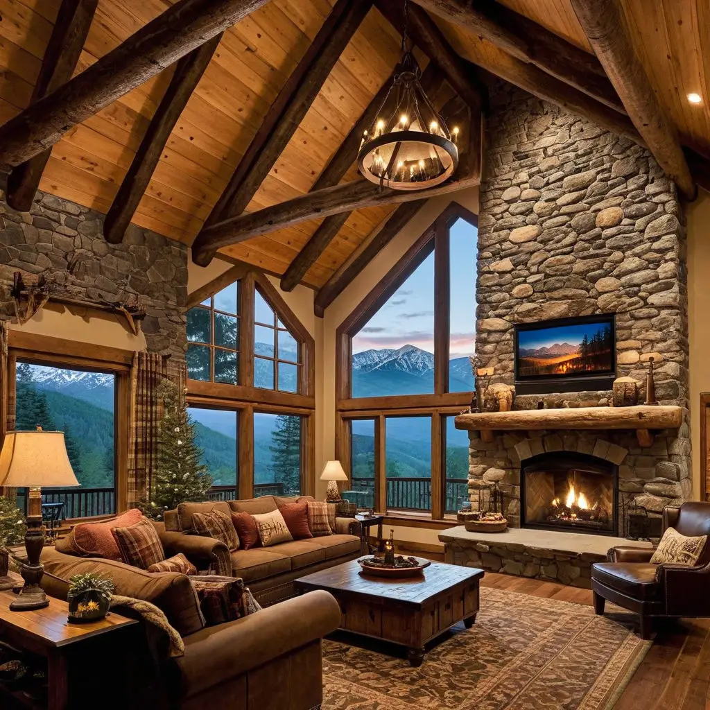 Rustic Cabin Living Room 12