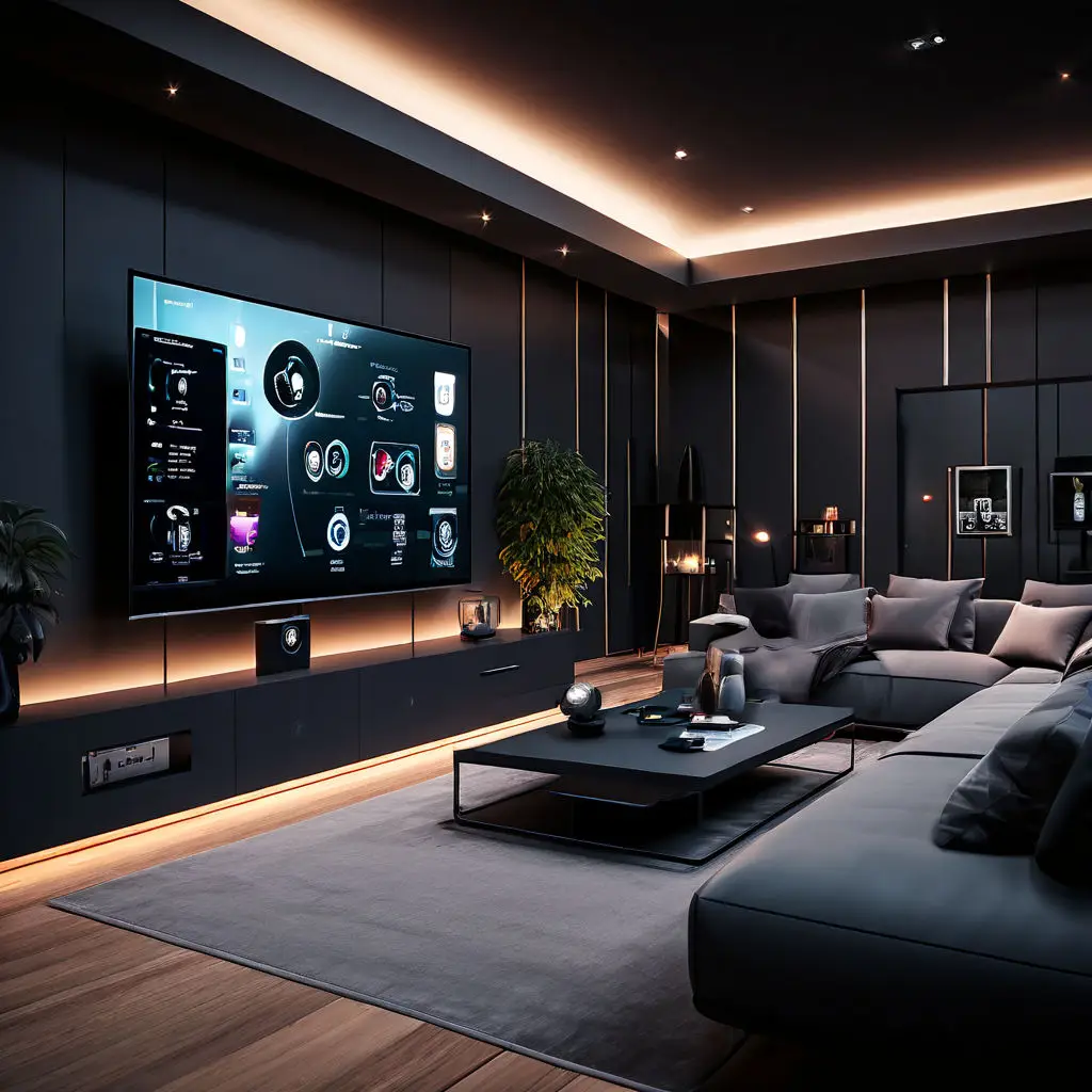 Smart home technology in a modern living room 3