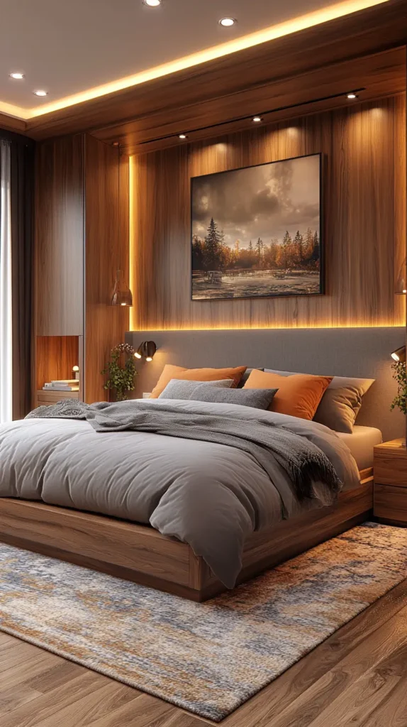 10. Vertical Wall-Mounted Headboard