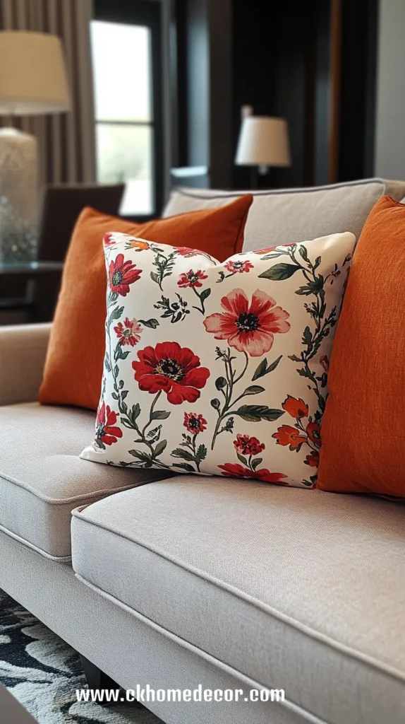 11. Flower-Patterned Cushions 1