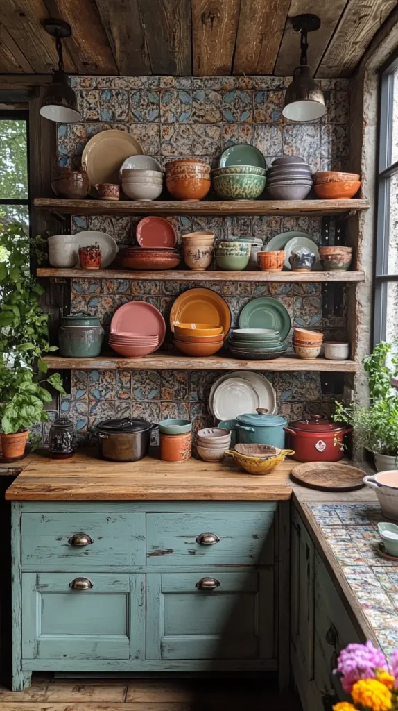 15. Rustic Kitchen with Open Shelving1