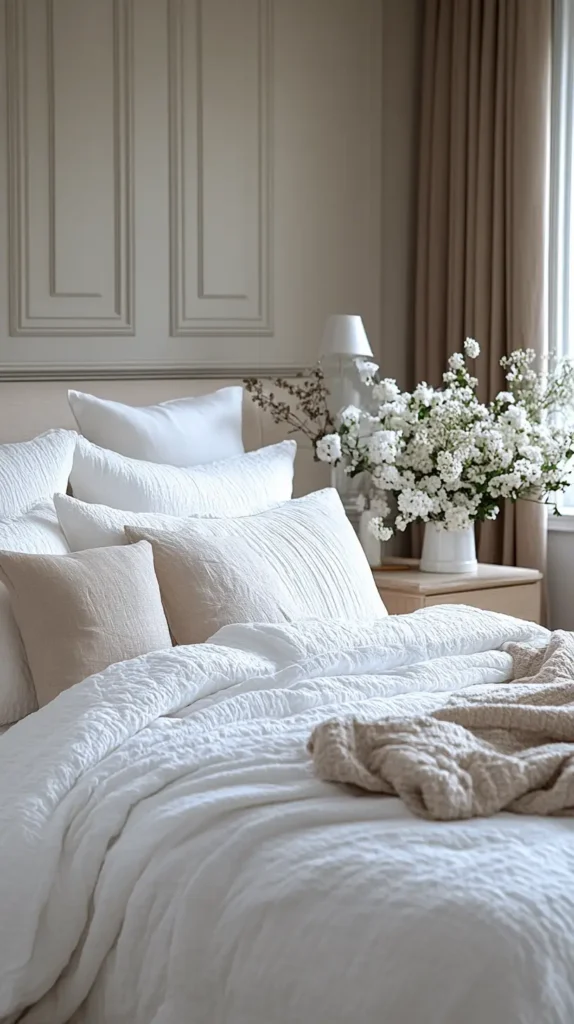 16. Crisp White Bedding