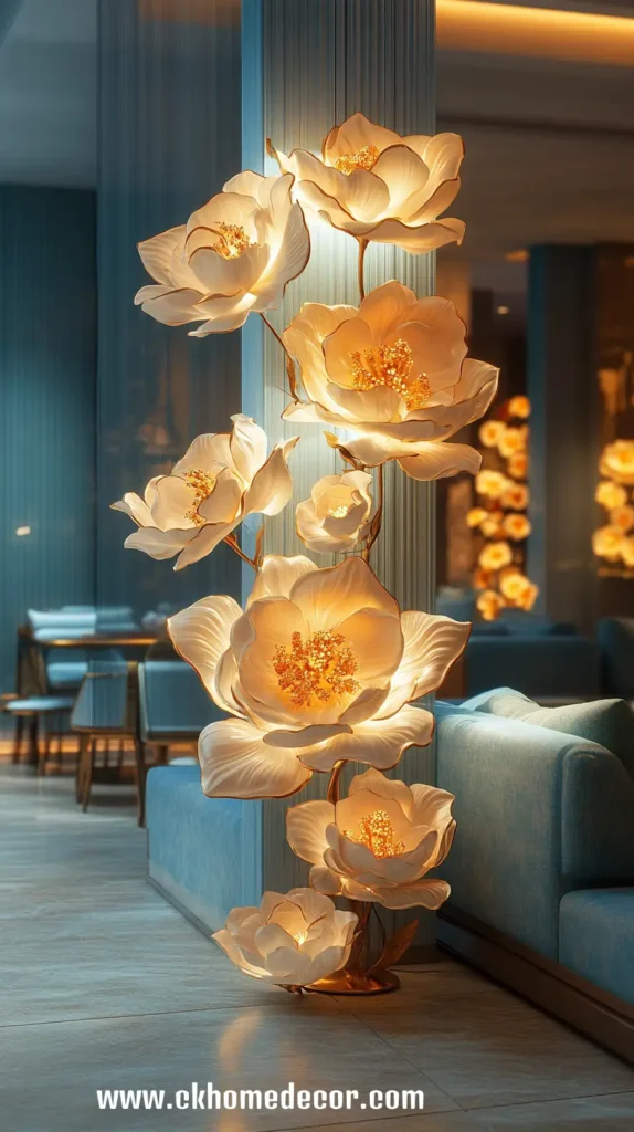 17. Flower-Embellished Lamps 1