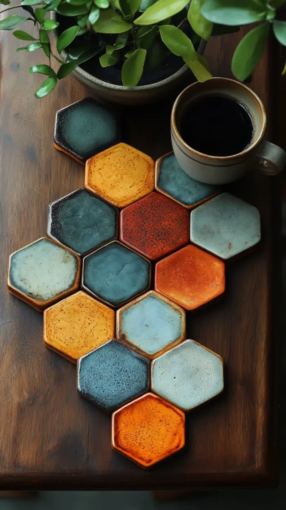 17. Hexagon Coasters