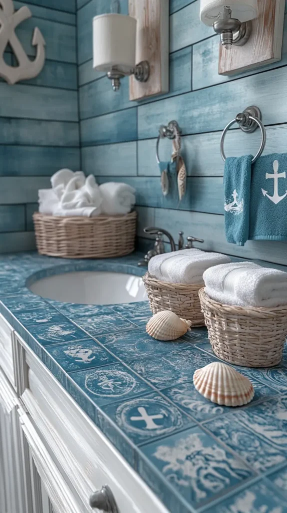 18. Nautical Accents in the Bathroom