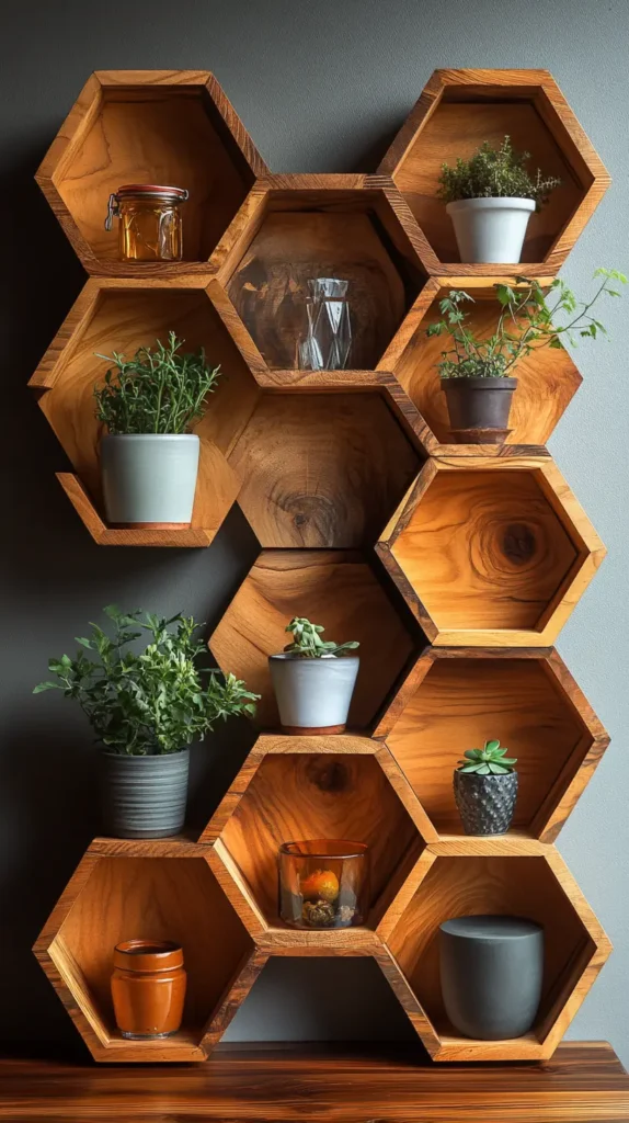 2. Hexagon Shelves