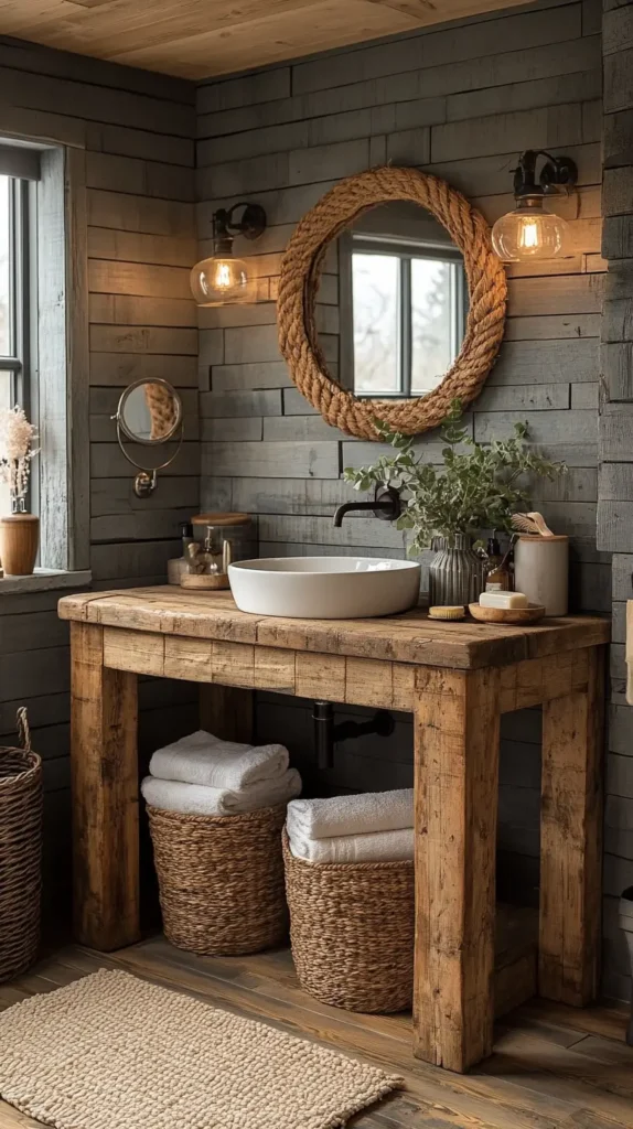 22. Rustic Bathroom Vanity