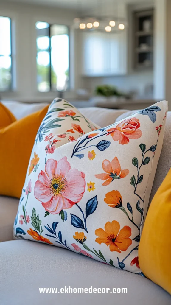 3. Floral Throw Pillows 1