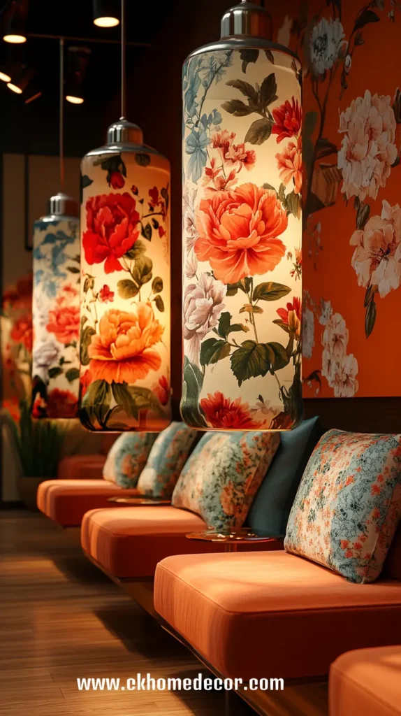 31. Flower-Patterned Lampshades 1