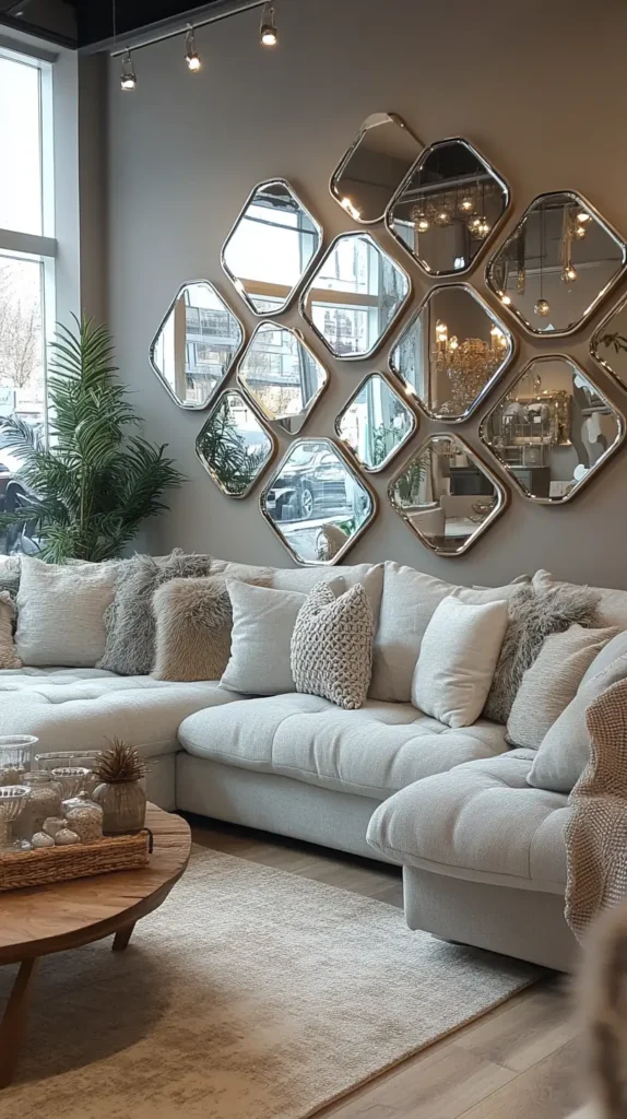 35. Diamond-Shaped Wall Mirrors