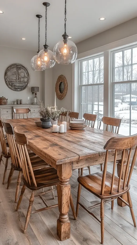 4. Antique Farmhouse Table