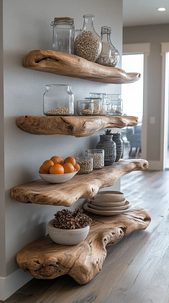 9. Driftwood Shelves